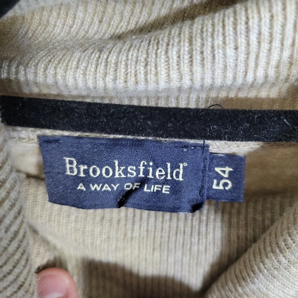Brooksfield Tan Wool Turtleneck Sweater Men's, Size 54 - Picture 2 of 6